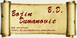 Bojin Dumanović vizit kartica